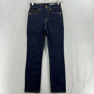 Aviator Jeans Women's Sz 24 Dark Blue Slim Straight Mid-Rise Stretch Pockets